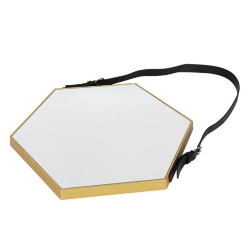 Plastic narrow edged hexagonal belt mirror