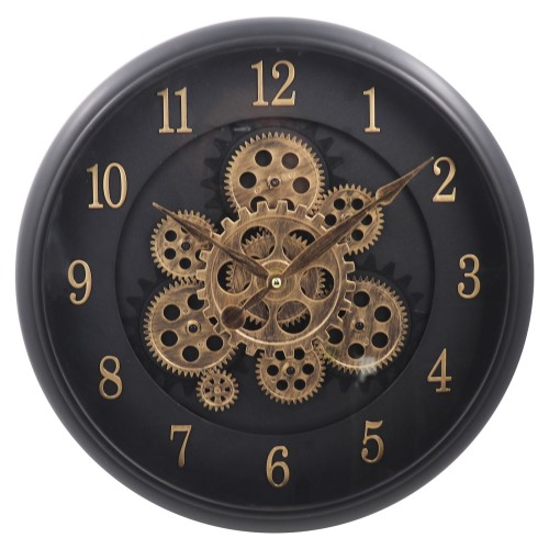 Black Clock Face Gear Wall Clock