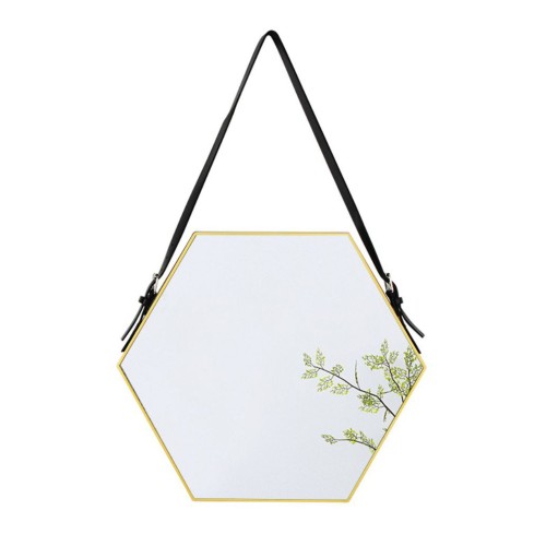 Plastic narrow edged hexagonal belt mirror