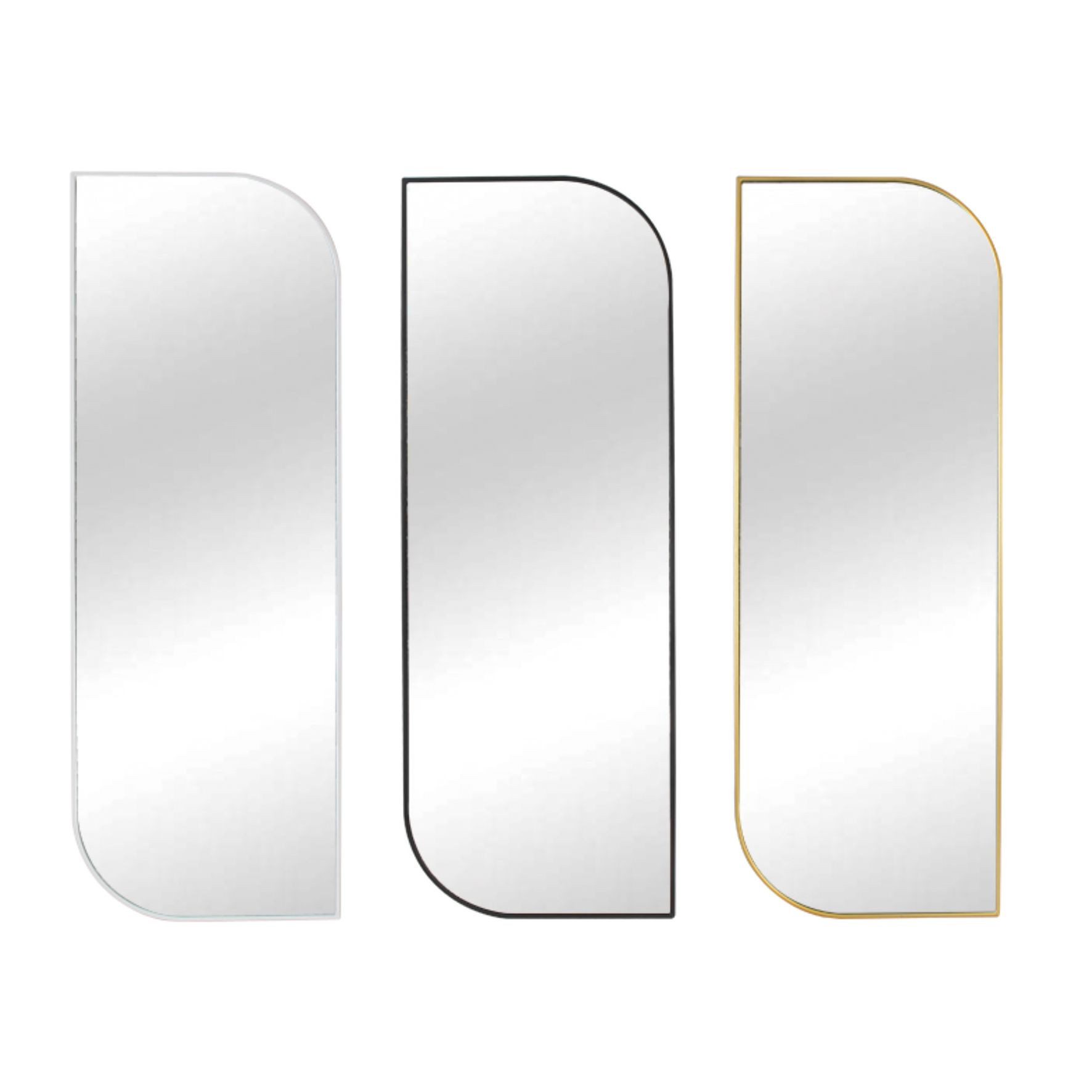 Plastic rectangular rounded mirror