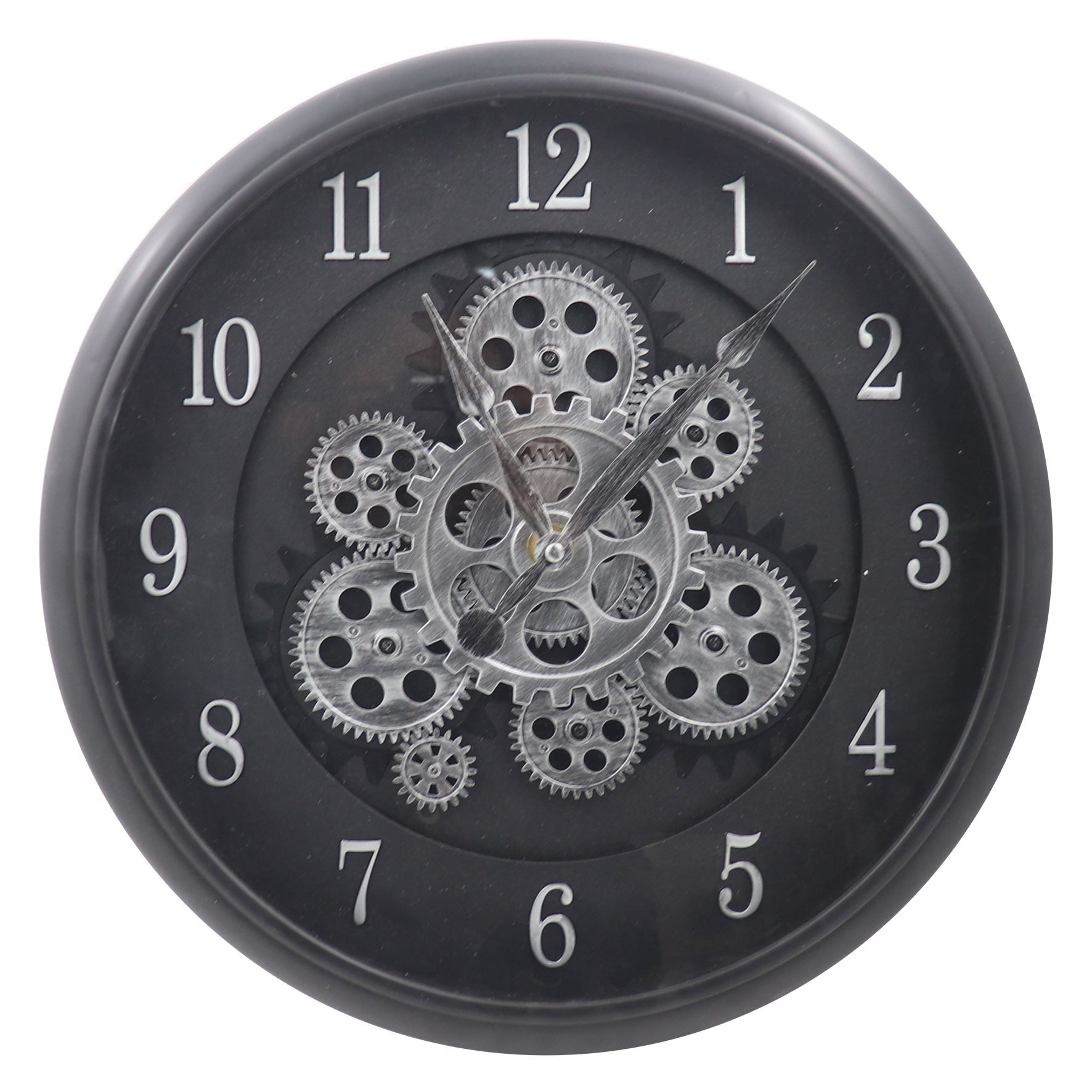 Black Clock Face Gear Wall Clock