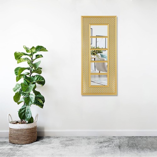 Plastic rattan mirror