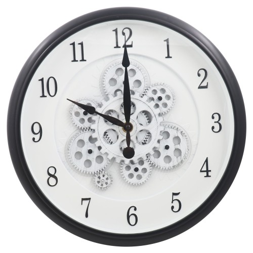 White clock face gear wall clock