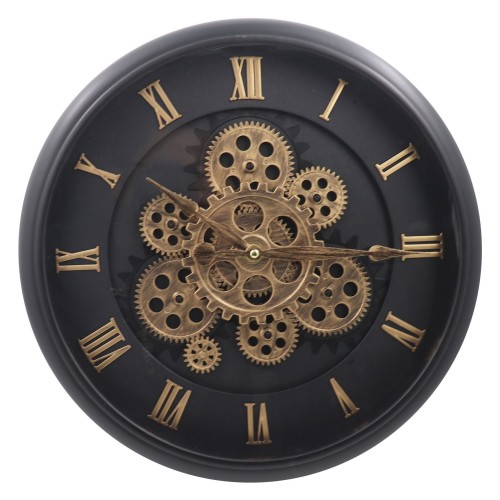 Black Clock Face Gear Wall Clock