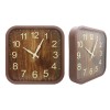 Square wood grain Plastic wall clock