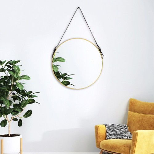 Plastic gold narrow edge belt mirror