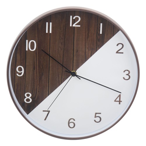 Wood grain frame Plastic wall clock-2