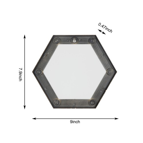 Plastic DIY hexagonal three piece set mirror