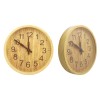 Wooden grain plastic wall clock