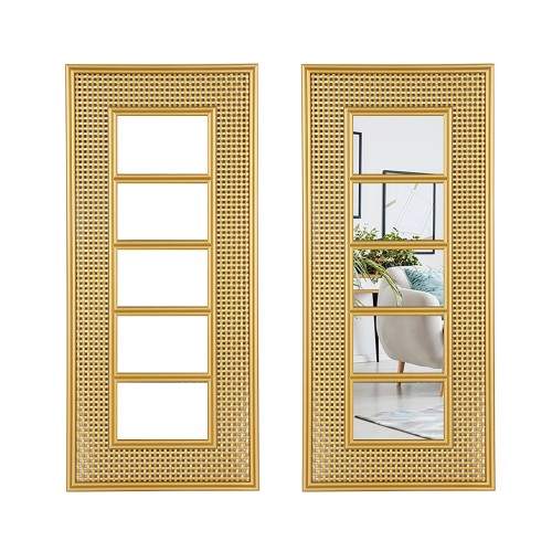 Plastic rattan mirror