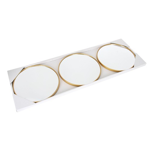 Plastic circular chain three piece mirror set