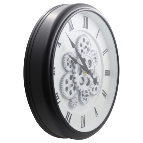 White clock face gear wall clock