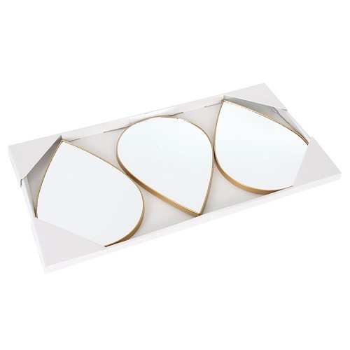 Plastic droplet shaped chain three piece mirror set